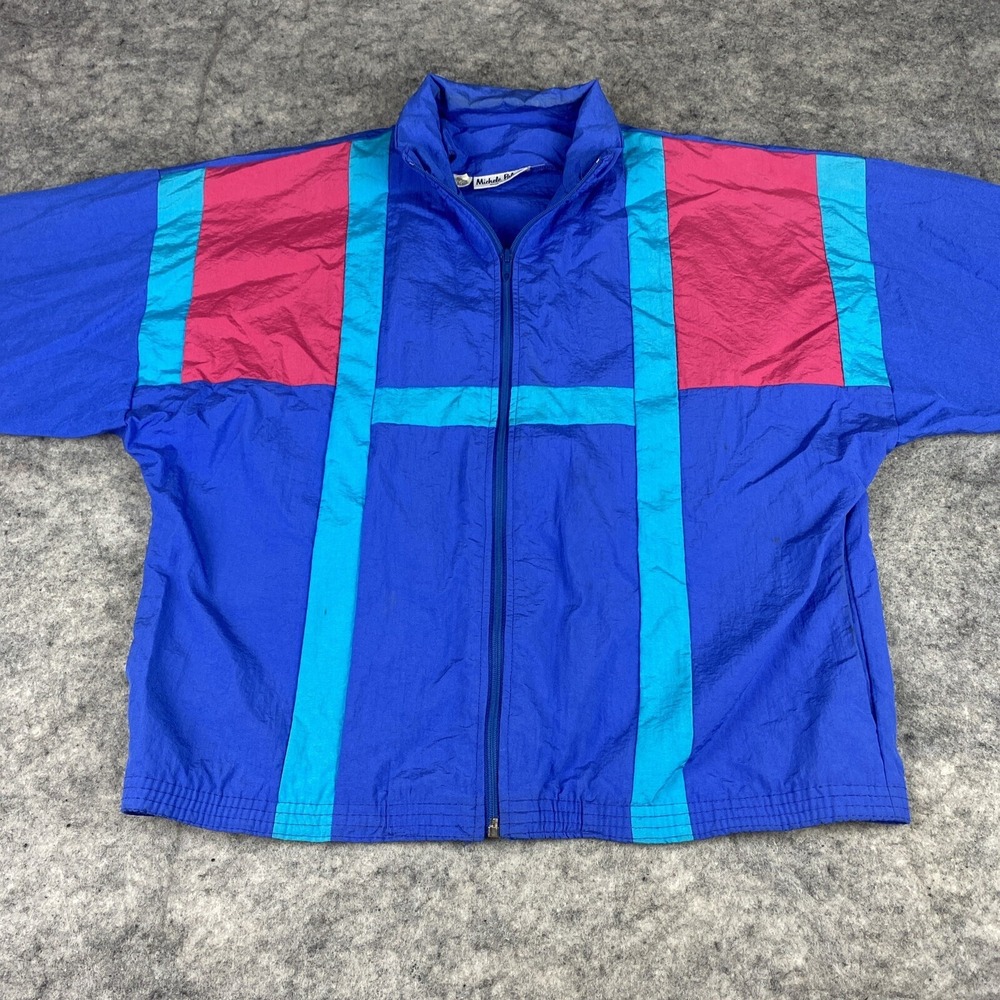 Michele Palmer Vintage 90s Women's M Nylon Windbreaker Full Zip Jacket Costume